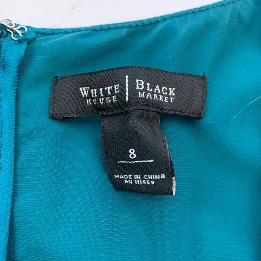 WHBM White House Black Market Instantly Slimming Sheath Dress Size 8 Teal - Picture 5 of 10